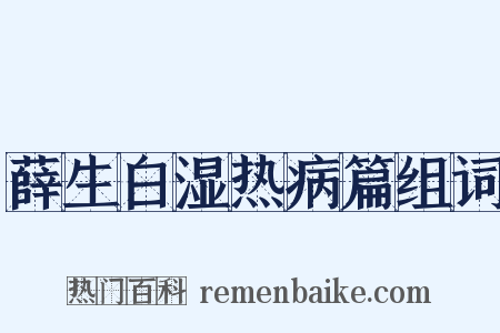 薛生白湿热病篇组词是什么意思的图片